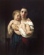 Adolphe William Bouguereau The Elder Sister (mk26) oil on canvas